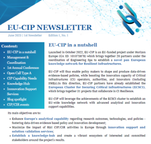 1st EU-CIP Newsletter 1st EU-CIP Newsletter